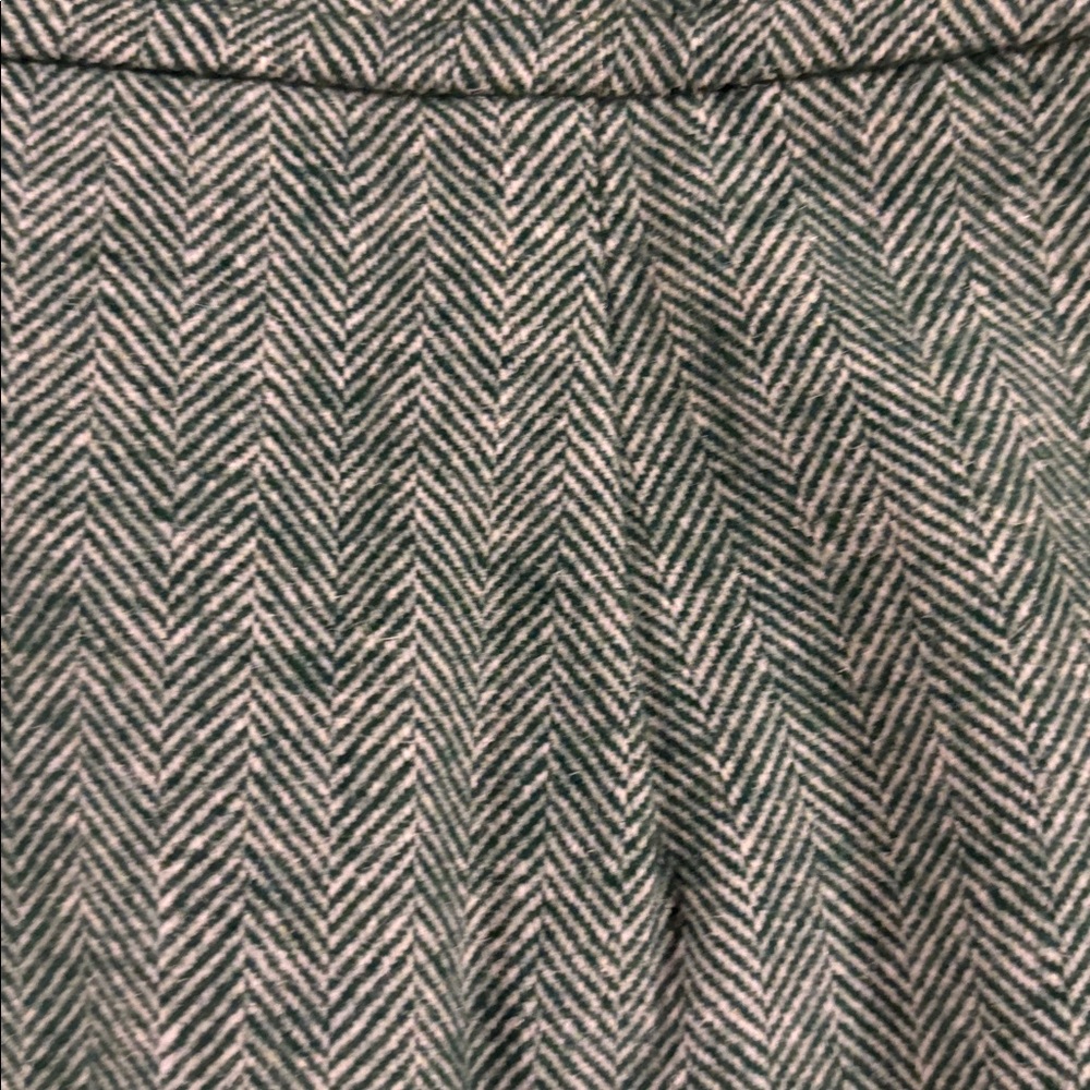 J. Crew Green and white chevron A-Line Skirt - Picture 7 of 8